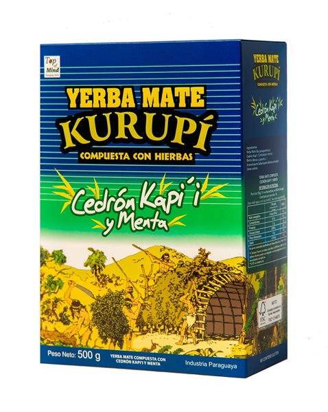 Yerba Mate Kurupi Cedron Kapi Menta 500Gr